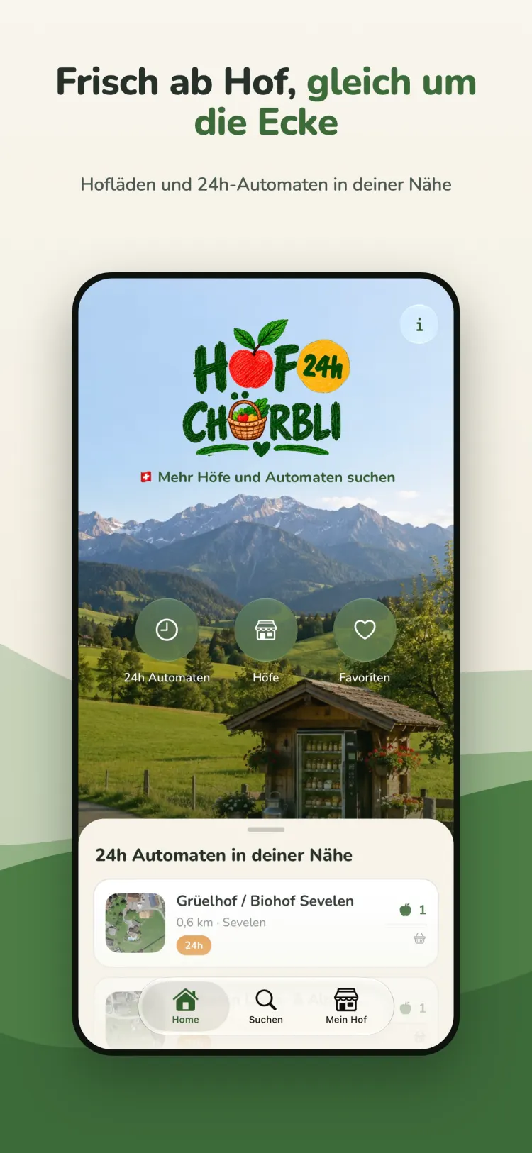 Detailhandel & Hofläden – App-Beispiel